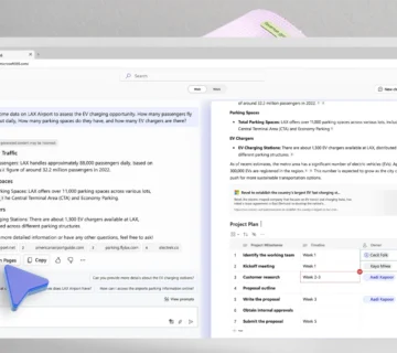 Screen showing the Copilot Pages interface and collaboration between users in the Microsoft 365 Copilot web experience.