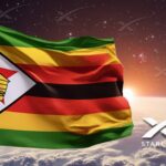 FLAG OF ZIMBABWE with Starlink logos