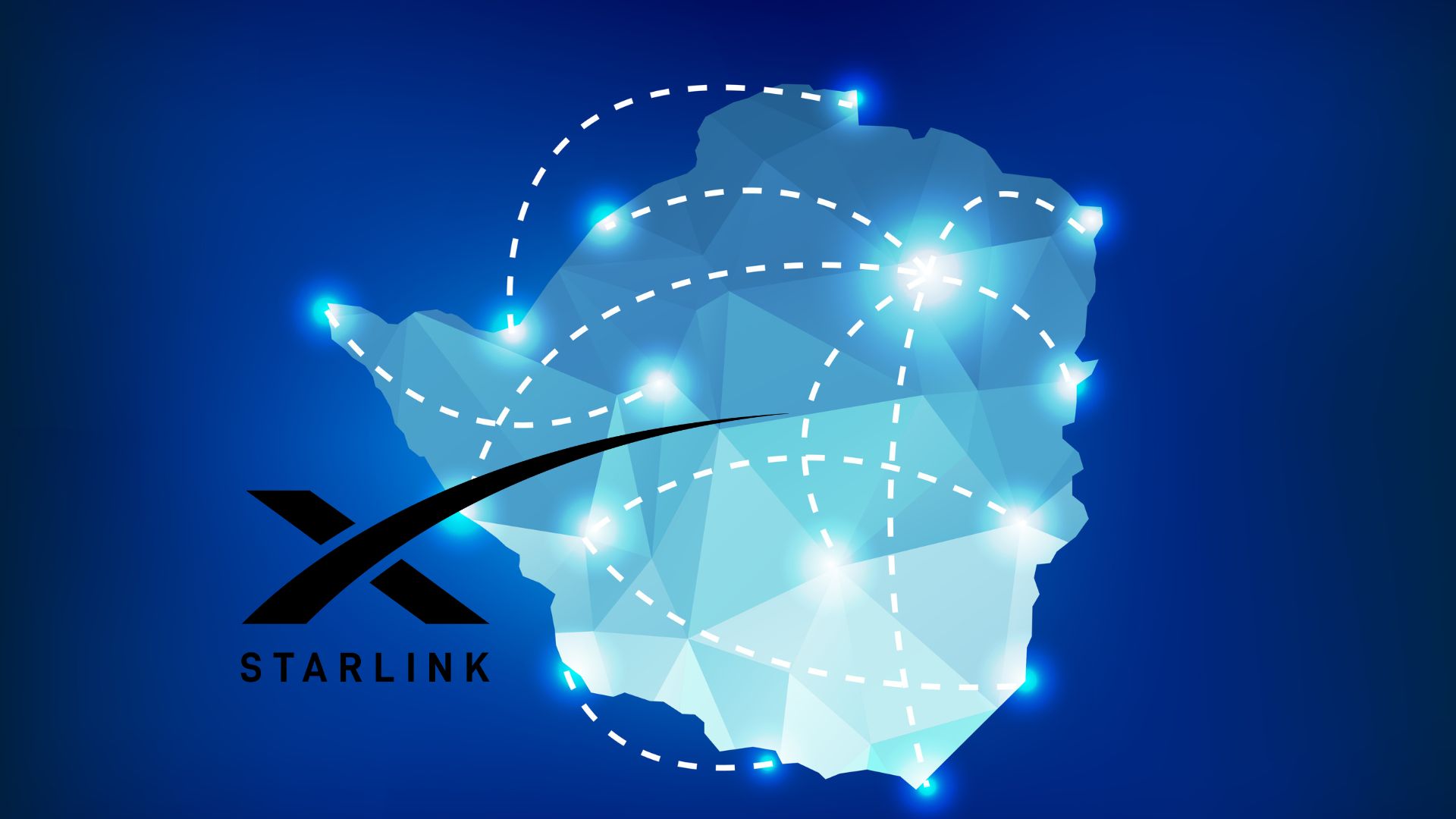 map of zimbabwe with starlink logo