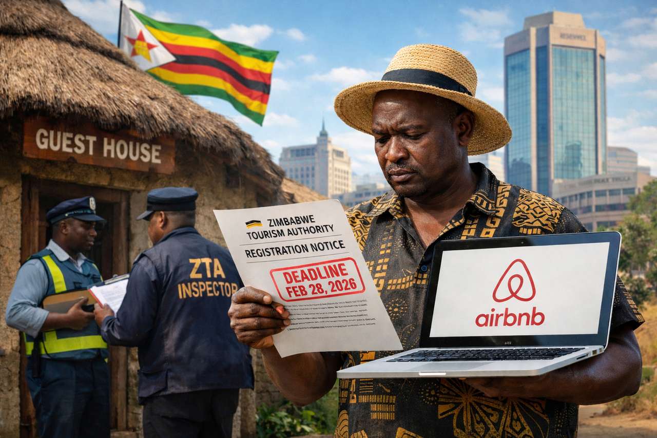 Zimbabwe Tourism Authority registration notice requiring Airbnb hosts to comply with new digital hospitality regulations