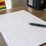 A printed application form and pen on a desk