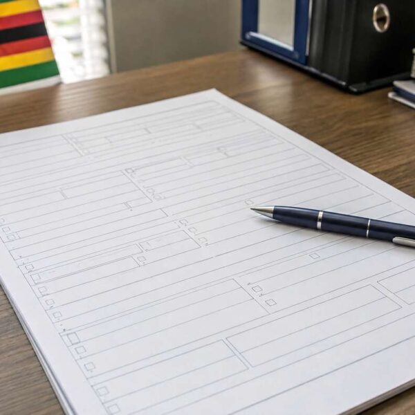 A printed application form and pen on a desk