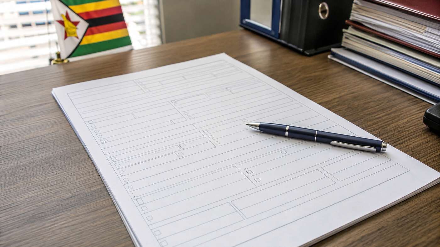 A printed application form and pen on a desk